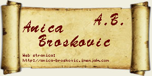 Anica Brošković vizit kartica